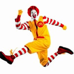 Ronald McDonald Clowndräkt Röd Gul Festkläder Vuxna Herrar Rolig Halloween Karneval Party Cosplay Kläder L