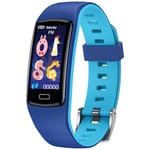 Montre Connectée Enfant Sport Smartwatch: 0.96" Connecté Bracelet Fille Garcon Fitness Tracker Activité avec Etanche Podomètre Tensiometre Moniteur de Sommeil Ecran Tactile Réveil (Bleu)