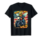 Born to Bee Wild USA Flag Motorcycle Biker Funny Patriotic T-Shirt