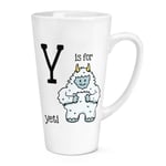 Y Is For Yeti 17oz Large Latte Mug Cup - Funny Alphabet Cute Animal