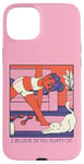 iPhone 15 Plus Fluffy Cat Yoga Stretch Cozy Home Yoga Cute Retro Comic Case