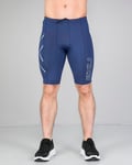 2XU Compression Shorts Mens Navy/Silver logo - XXL