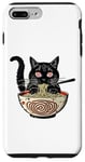 Coque pour iPhone 7 Plus/8 Plus Animé Manga Kawaii Style de vie urbain Streetwear Ramen Cat