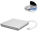 Lecteur de CD DVD externe, graveur externe ultra fin Superdrive USB Type C, lecteur optique CD RW DVD RW Duplicateur de disque compatible avec Mac MacBook Pro Air iMac et ordinateur portable