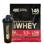 Optimum Nutrition 100% Whey Gold Standard Heraproteiini 4545 g + Optimum Shaker 900 ml, Black