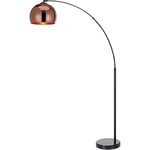 Lampadaire Arquer arc lampe de salon abat-jour rose doré pied marbre noir Teamson Home VN-L00011-EU - Marron