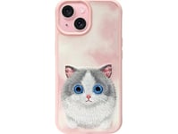 Nimmy Apple Iphone 15 6,1" Fodral Rosa Big Eyed Pet 2.0 Katt