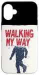 Coque pour iPhone 16 Plus Graphique Walking My Way pour un look confiant