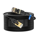 Câble ethernet Cat 8 20 m,haut débit,robuste 26 AWG Cat8,40 Gbit/s,2 000 MHz avec connecteur RJ45 plaqué or,câble Internet extérieur et intérieur,compatible avec routeur,modem de jeu,Xbox