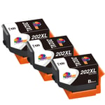 Clorisun 202XL Ink Cartridges for Epson 202 XL 202XL Black Ink Cartridges for Epson Expression premium XP-6105 XP-6100 XP-6005 XP-6000 XP-6001 XP6105 XP 6000 XP6100 XP 6005 XP 6001 Printer(3 Black)