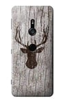 Reindeer Head Old Wood Texture Graphic Printed Case Cover For Sony Xperia XZ3