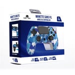 Manette Sans Fil Freaks And Geeks Camo Bleu pour PS4 avec Prise Jack pour casque et boutons lumineux