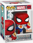 Figurine Funko Pop Bobble Head - Marvel Comics N°672 - Spider-Man Avec Pizza (49911)