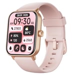 Smart Watch for Men Women - Fitness Tracker [Bluetooth Call&Alexa Built-in] with Heart Rate Monitor, Activity Tracker, Step Counter, Sleep Monitor, Smartwatch for Andriod iOS (Light Pink)