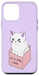 Coque pour iPhone 12 mini Chat assis dans une boîte, Hilarant Cat Meme, If It Fits, I Sits