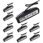 10x 18W Phare de Travail Carre a Leds dc 12V 24V Quad Camion Bateau Tracteur Offroad Imperméable - Randaco