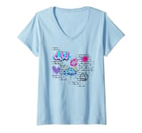 Womens Crazy Street Graffiti Brick Wall Design Sprayer V-Neck T-Shirt