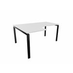 Bureau compact asymétrique Producteo Noir CONNECT : bureau D160x120/L60/cpl blanc neige/cpi noir/angle gauche