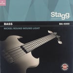 Stagg BA-4000 - Jeux 4 Cordes Acier Nikele Filet Rond Guitare Basse Electrique