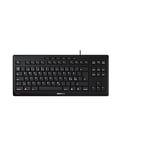 CHERRY STREAM KEYBOARD WIRELESS, Clavier sans fil, Disposition pan-nordique (QWERTY), Connexion radio 2,4 GHz, Touches silencieuses, Design plat, Alimenté par batterie, Noir