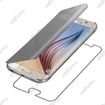 ebestStar ® pour Samsung Galaxy S6 edge + SM-G928F edge plus - Housse Coque Etui View Clear Cover Miroir, Couleur Gris