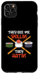 Coque pour iPhone 11 Pro Max They See Me Rollin They Hatin Rouleau à sushi japonais