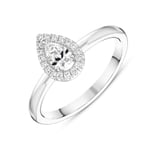 Platinum Brilliant Cut 0.39ct Diamond Pear Ring