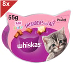 WHISKAS Junior Friandises au lait pour chaton (8x55g)