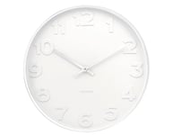 Mr. White Numbers Wall Clock, White