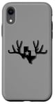 Coque pour iPhone XR Texas Buck Texas Flag Huge Buck Rack Black Texas Flag