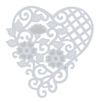 Sweet Dixie Flower Heart Die, Grey, Medium