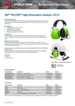 3m™ peltor™ ch-5 headset med høy lyddemping, 37 db, hi-viz, hodebøyle, mt73h450a gb