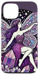 Coque pour iPhone 13 Illustration de fée en cristal violet améthyste