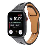 Apple Watch Series 4 44mm flash powder klockarmband i äkta läder - Svart