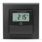 Homematic IP Smart Home Temperature and Humidity Sensor with Display - Indoor, Controls Radiator/Underfloor Heating Via App, Alexa, Google Assistant, Energy Saving, Anthracite, 160551A0