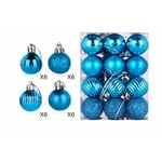 Julkula 3cm Elektroplätering Ljus specialformad boll Plastboll Julgran Lake Blue 3cm Ball 24/S