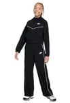 NIKE FD2948-010 G NSW HR TRACKSUIT HD FZ Jacket Girl's BLACK/BLACK/WHITE/WHITE Size S