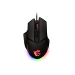 MSI Clutch GM20 Elite - Souris - ergonomique - pour droitiers - optique - 6 boutons - filaire - USB 2.0