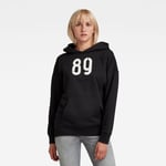 G-Star RAW Womens Graphic Back Snaps Hoodie - Black Cotton - Size 2XS