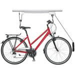 Relaxdays - Ascenseur à vélo, jusqu'à 20 kg, plafond avec câble, garage et cave, porte bicyclette de plafond, argenté/noir