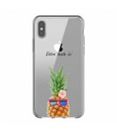 Coque Iphone XR ananas lunettes personnalisee fleur transparente