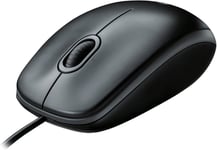 Logitech B100 Wired USB Mouse – 3-Button, Optical Tracking, Ambidextrous Desi...