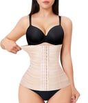 Gaine Ventre Plat Invisible pour Femme Body Gainant Amincissant Serre Taille Minceur Lingerie Bustier Shapewear (Beige, M)