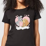 Disney Lady And The Tramp Love Women's T-Shirt - Black - M