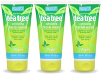 Beauty Formulas Tea Tree Face Wash Exfoliating 150ml X 3