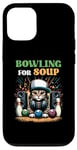 Coque pour iPhone 12/12 Pro Bowling Pour Soupe Musique Chat Style DJ Chat Portant Casque