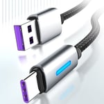 USB C Cord LED Light Charging Line Type C Cable For Samsung/Huawei/Xiaomi/OPPO