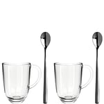 Leonardo Napoli 024217 Lot de 4 verres à café avec cuillères assorties 380 ml