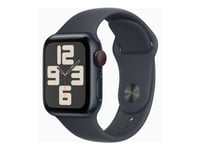 Apple Watch Se (Gps + Cellular) - 2A Generation - 40 Mm - Midnattsaluminium - Smart Klocka Med Sportband - Fluoroelastomer - Midnatt - Bandstorlek: S/M - 32 Gb - Lte, Wi-Fi 4, Bluetooth - 4G - 27.8 G