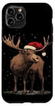 iPhone 11 Pro Christmas Magic Moose in Santa Hat Costume for Cozy Xmas Case